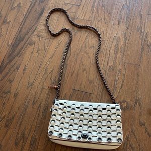 Coach white leather bag